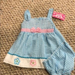 Gingham pink and blue dress 24 months
